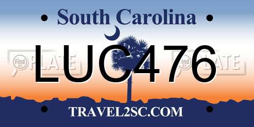 LUC476 South Carolina License Plate