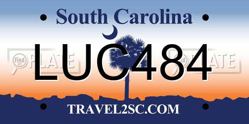 LUC484 South Carolina License Plate