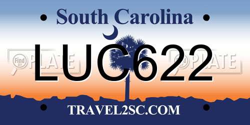 LUC622 South Carolina License Plate