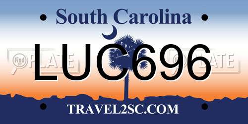 LUC696 South Carolina License Plate