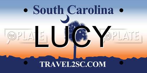 LUCY South Carolina License Plate