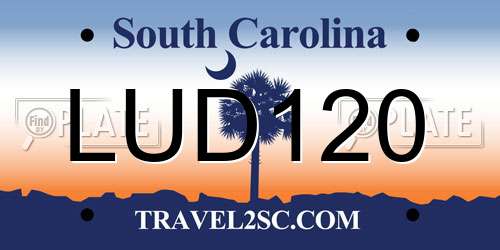 LUD120 South Carolina License Plate