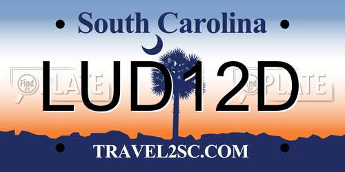 LUD12D South Carolina License Plate