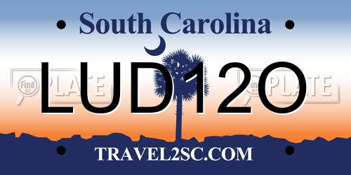 LUD12O South Carolina License Plate