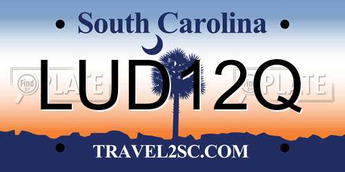 LUD12Q South Carolina License Plate