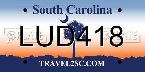 LUD418 South Carolina License Plate