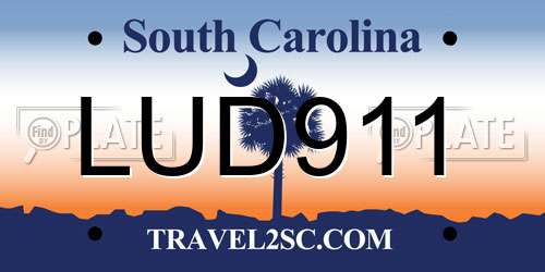 LUD911 South Carolina License Plate