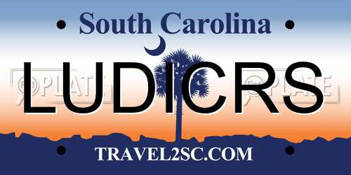 LUDICRS South Carolina License Plate