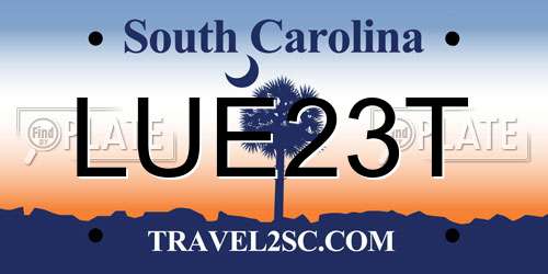 LUE23T South Carolina License Plate
