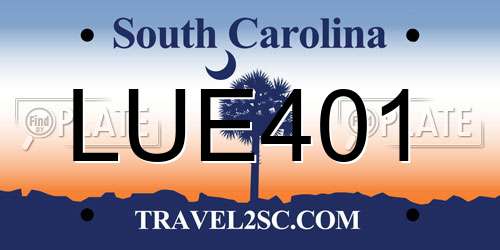 LUE401 South Carolina License Plate