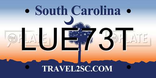 LUE73T South Carolina License Plate
