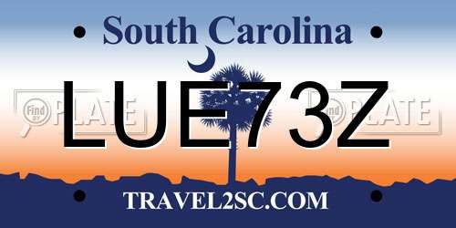 LUE73Z South Carolina License Plate