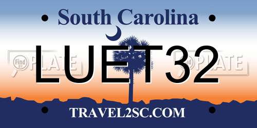 LUET32 South Carolina License Plate