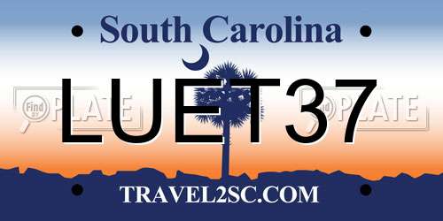 LUET37 South Carolina License Plate