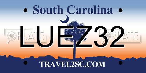 LUEZ32 South Carolina License Plate