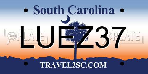 LUEZ37 South Carolina License Plate