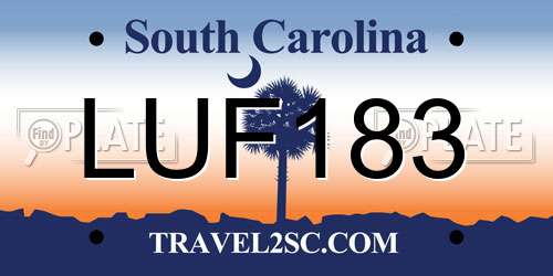 LUF183 South Carolina License Plate