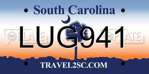 LUG941 South Carolina License Plate
