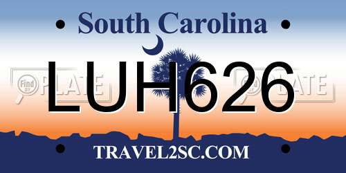 LUH626 South Carolina License Plate