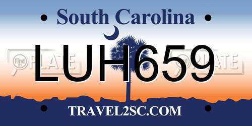 LUH659 South Carolina License Plate
