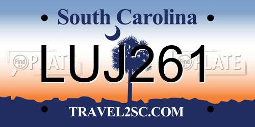 LUJ261 South Carolina License Plate