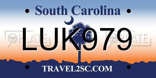 LUK979 South Carolina License Plate