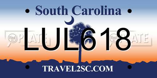 LUL618 South Carolina License Plate