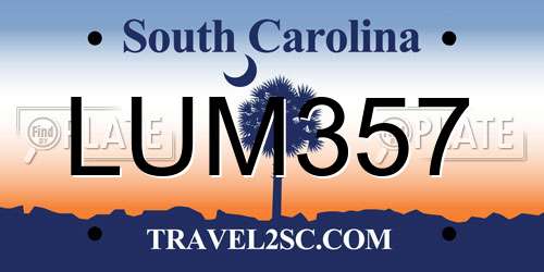 LUM357 South Carolina License Plate
