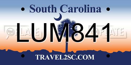 LUM841 South Carolina License Plate