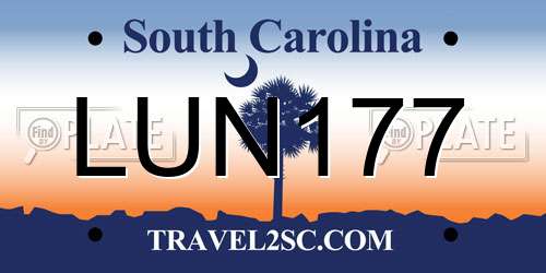 LUN177 South Carolina License Plate