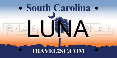 LUNA South Carolina License Plate