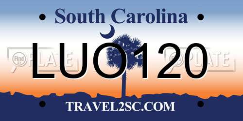 LUO120 South Carolina License Plate