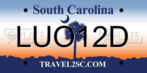 LUO12D South Carolina License Plate