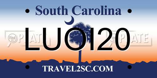 LUOI20 South Carolina License Plate