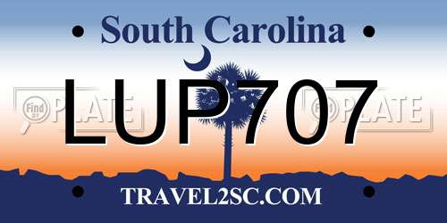 LUP707 South Carolina License Plate