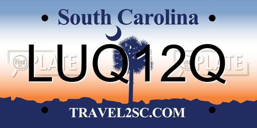 LUQ12Q South Carolina License Plate
