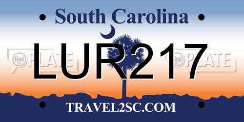LUR217 South Carolina License Plate