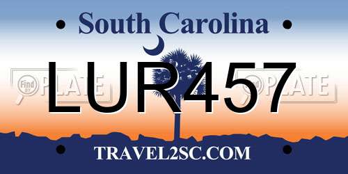 LUR457 South Carolina License Plate