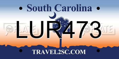 LUR473 South Carolina License Plate