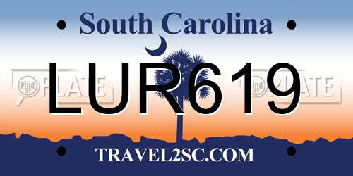 LUR619 South Carolina License Plate