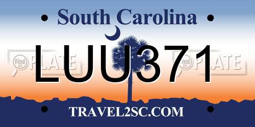 LUU371 South Carolina License Plate