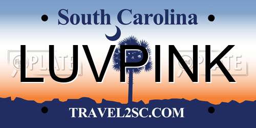 LUVPINK South Carolina License Plate