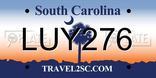 LUY276 South Carolina License Plate