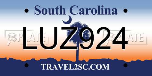 LUZ924 South Carolina License Plate