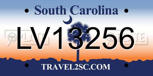 LV13256 South Carolina License Plate
