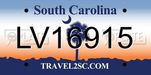 LV16915 South Carolina License Plate