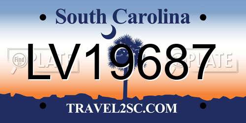 LV19687 South Carolina License Plate