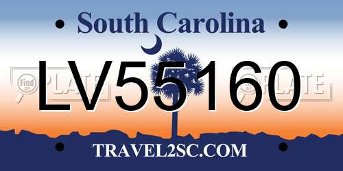 LV55160 South Carolina License Plate