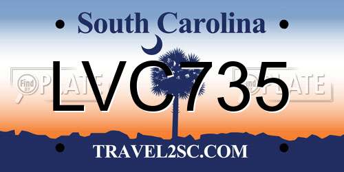 LVC735 South Carolina License Plate