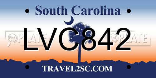LVC842 South Carolina License Plate